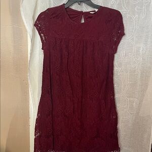 Speechless Burgundy Lace Mini Dress